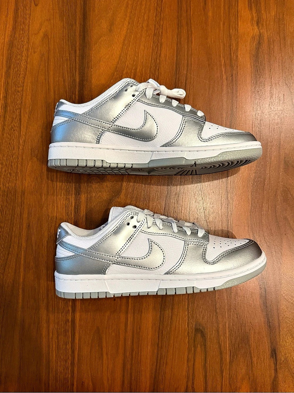 Nike Dunk Low Metallic Silver (Women's) Metallic Silver Sneakers NWT